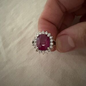 18k rubby and diamond ring size 6